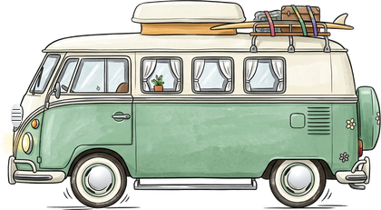 Vintage Retro Camper Van