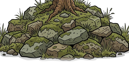 Baumwurzeln & Moosfelsen